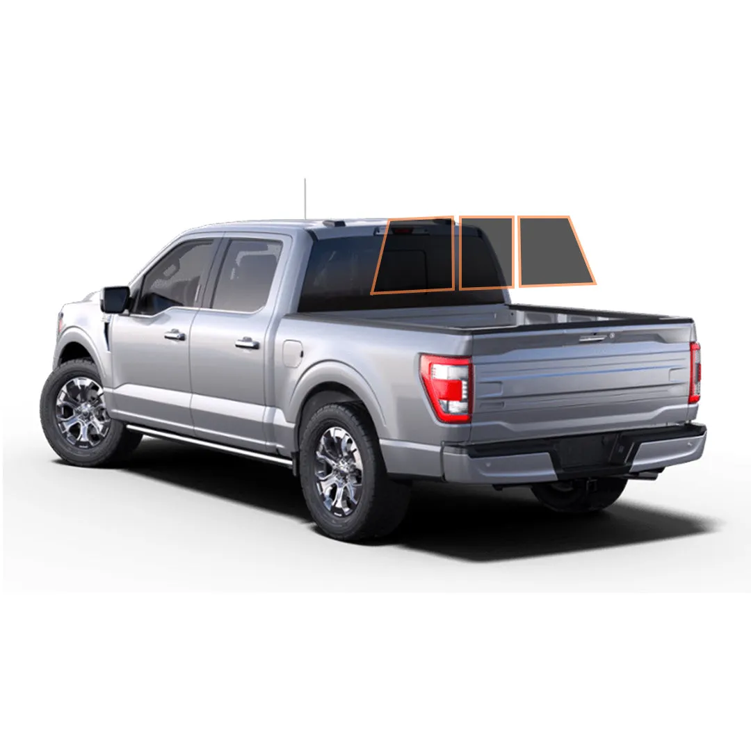 MotoShield Pro Premium Professional 2mil Ceramic Window Tint Film for 2015-2021 Ford F150 Extended Cab — (3pc Rear Windshield 5%)   Lifetime Warranty