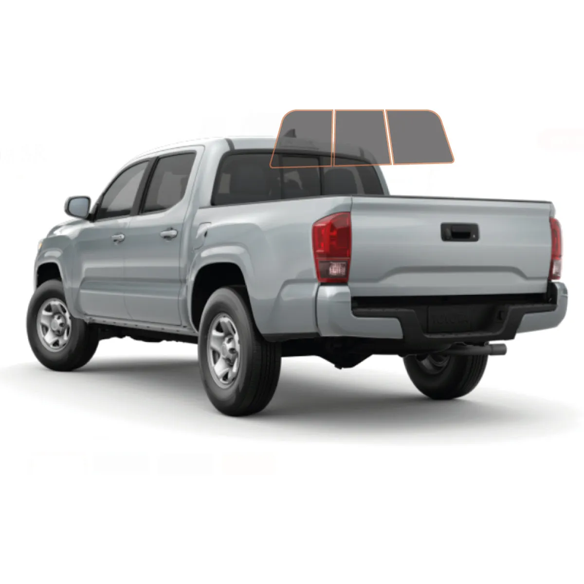 MotoShield Pro Premium Professional 2mil Precut Ceramic Window Tint Film for 2005-2015 Toyota Tacoma Double Cab — (3pc Rear Windshield 25%)   Lifetime Warranty
