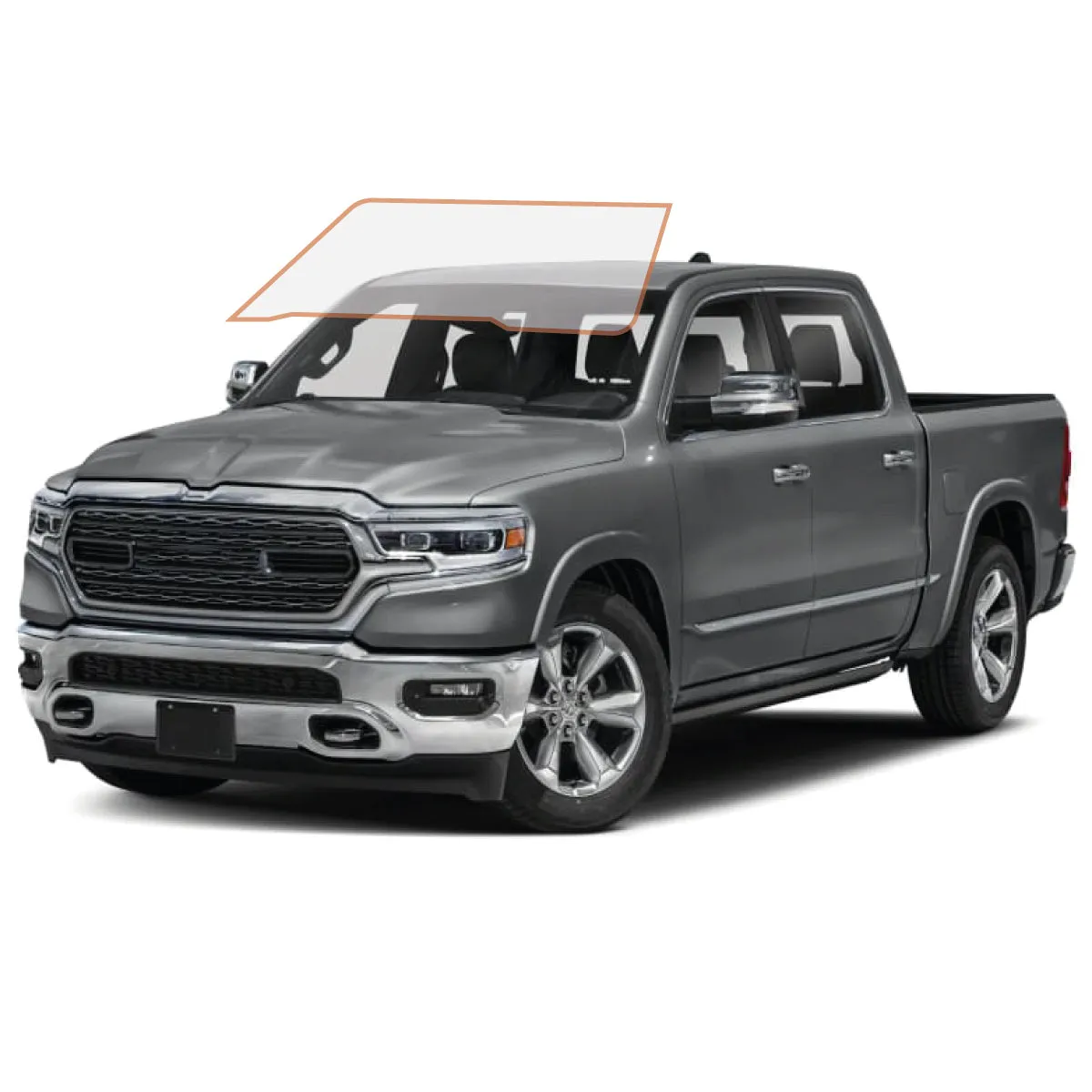 MotoShield Pro Premium Professional 2mil Precut Ceramic Window Tint Film for 2009-2018 Dodge Ram 1500 Crew Cab — (Front Windshield 70%)   Lifetime Warranty