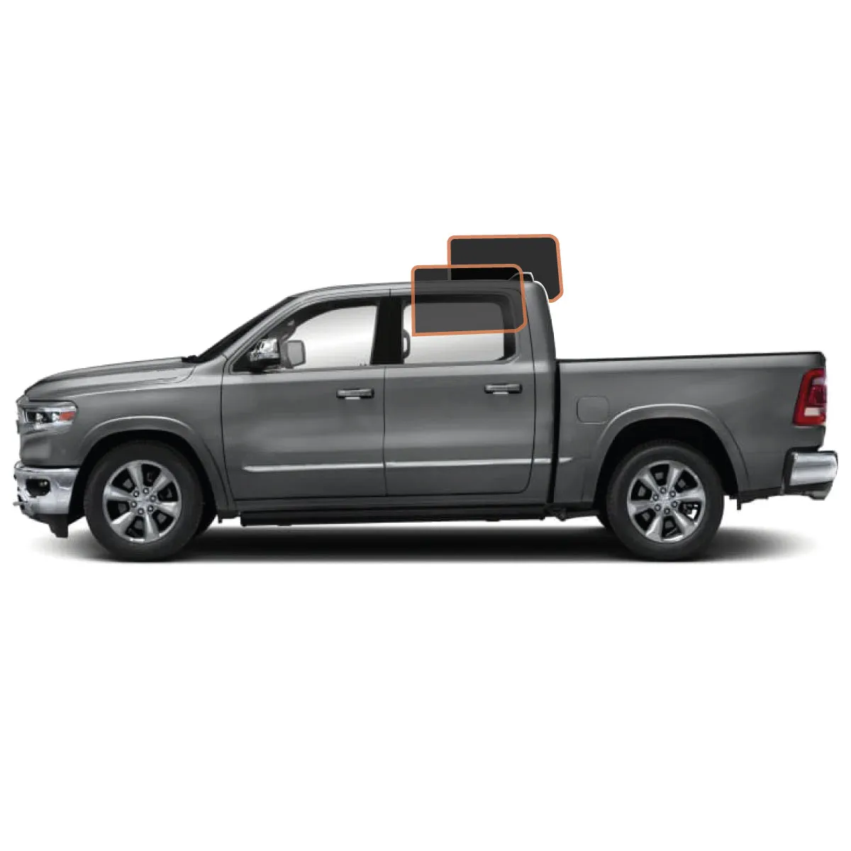MotoShield Pro Premium Professional 2mil Precut Ceramic Window Tint Film for 2009-2018 Dodge Ram 1500 Crew Cab — (Rear Driver/ Passenger 5%)   Lifetime Warranty