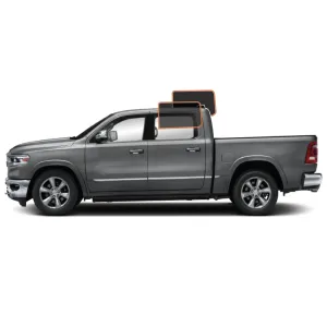MotoShield Pro Premium Professional 2mil Precut Ceramic Window Tint Film for 2009-2018 Dodge Ram 1500 Crew Cab — (Rear Driver/ Passenger 5%)   Lifetime Warranty