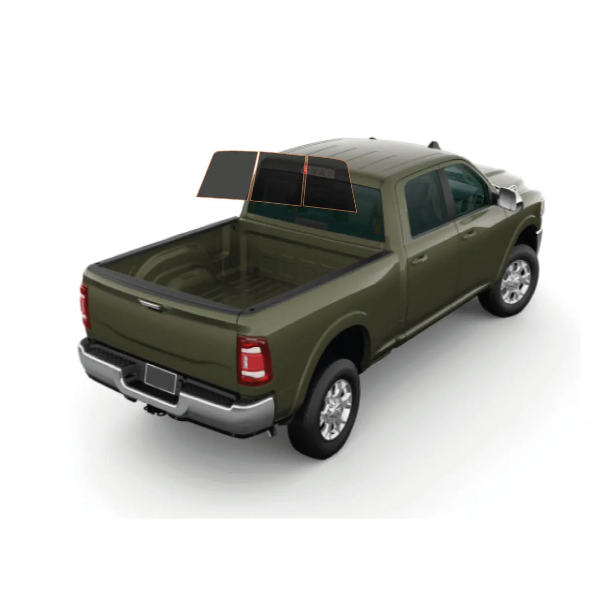 MotoShield Pro Premium Professional 2mil Precut Ceramic Window Tint Film for 2009-2018 Dodge Ram 1500 Quad Cab — (3pc Rear Windshield 5%)   Lifetime Warranty