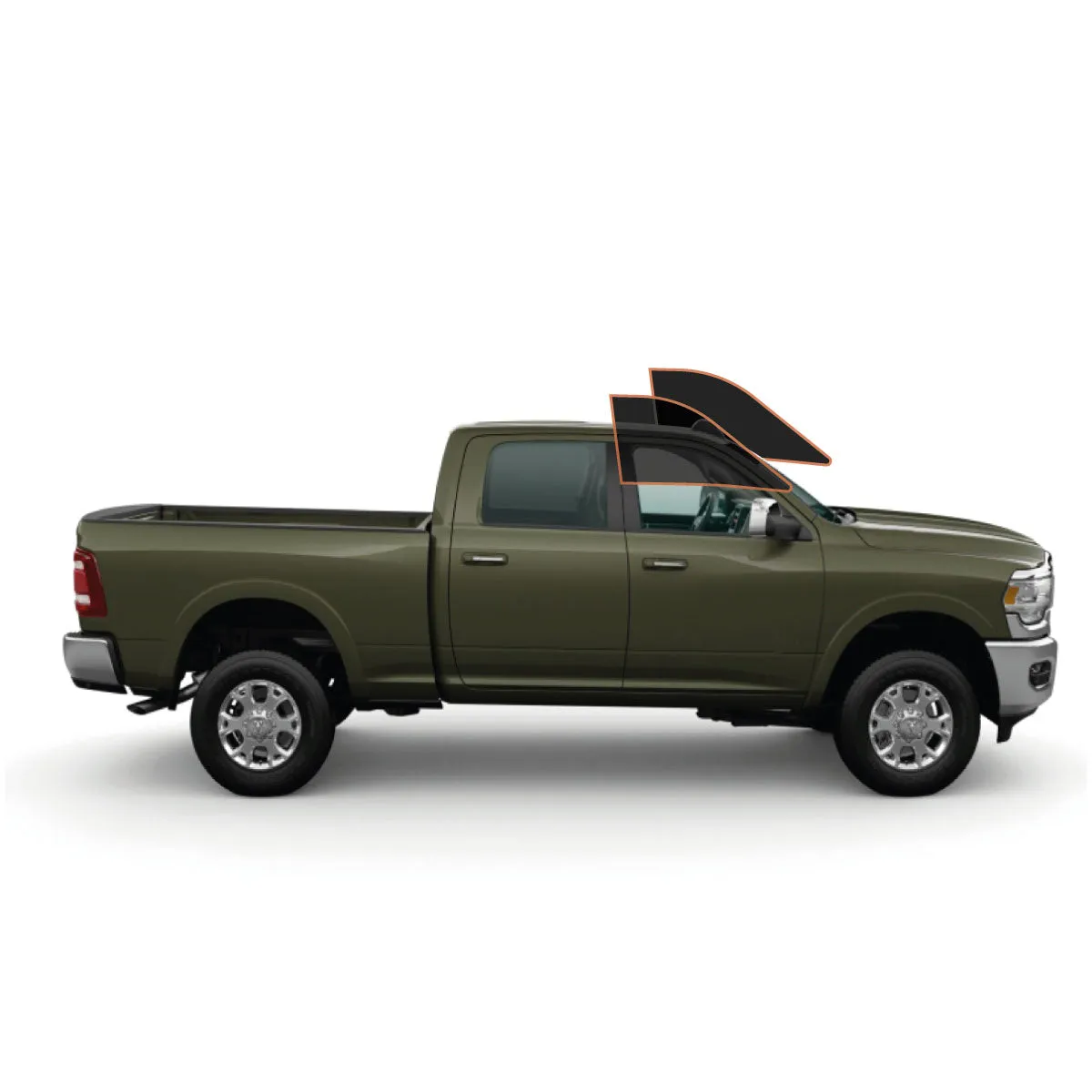 MotoShield Pro Premium Professional 2mil Precut Ceramic Window Tint Film for 2009-2018 Dodge Ram 1500 Quad Cab — (Front Driver/Passenger 25%)   Lifetime Warranty