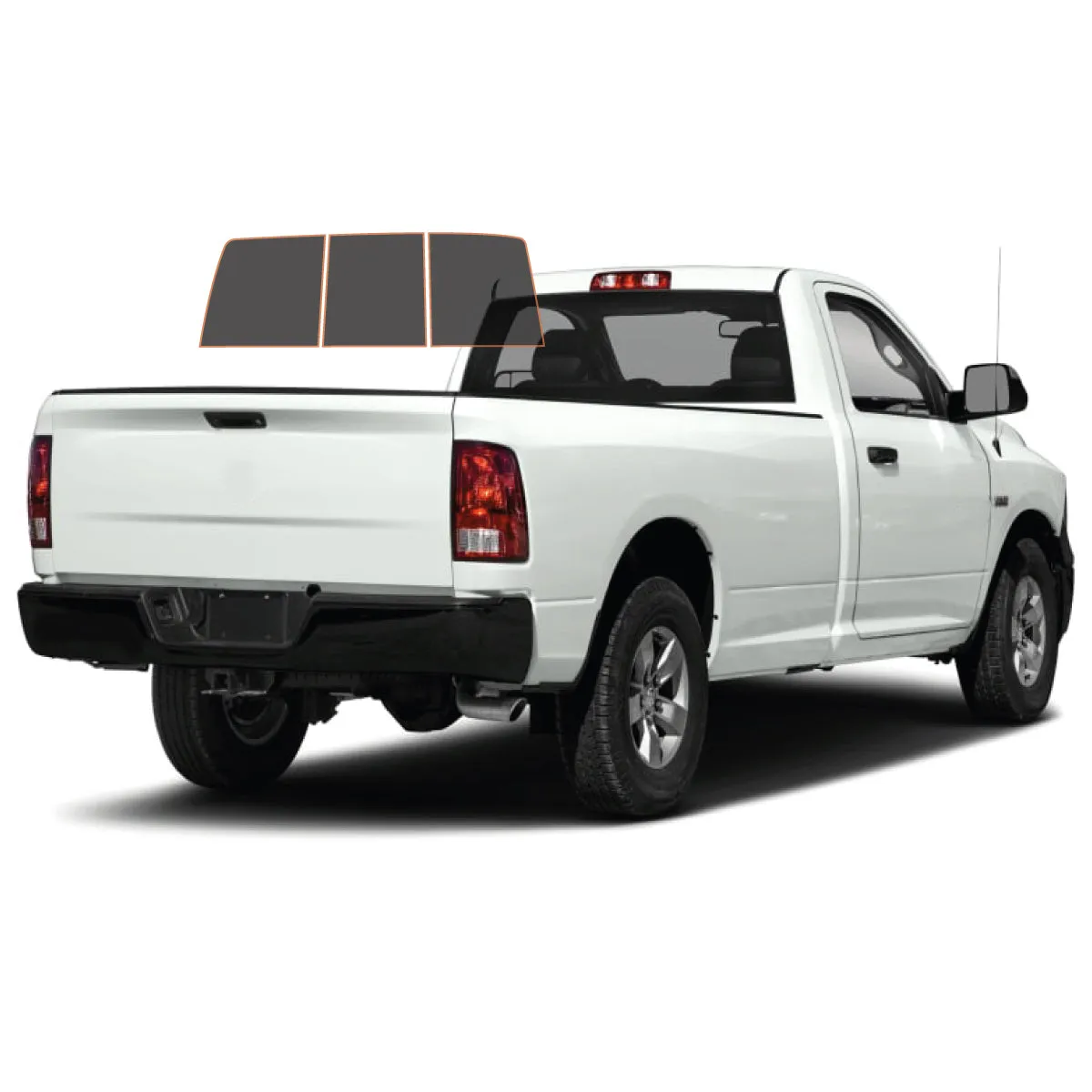 MotoShield Pro Premium Professional 2mil Precut Ceramic Window Tint Film for 2010-2018 Dodge Ram 1500 Standard Cab — (3pc Rear Windshield 5%)   Lifetime Warranty