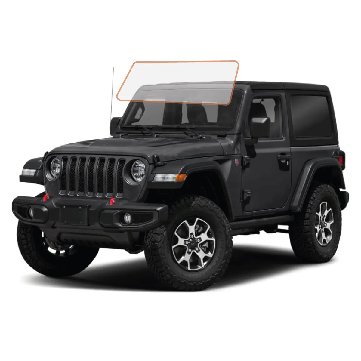MotoShield Pro Premium Professional 2mil Precut Ceramic Window Tint Film for 2011-2017 Jeep Wrangler 2 Door Hard Top — (Front Windshield 70%)   Lifetime Warranty