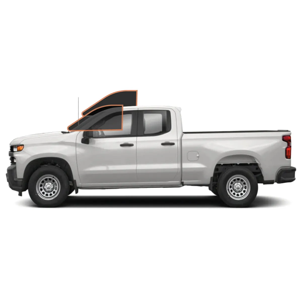 MotoShield Pro Premium Professional 2mil Precut Ceramic Window Tint Film for 2014-2018 Chevrolet Silverado 1500 Double Cab — (Front Driver/Passenger 35%)   Lifetime Warranty