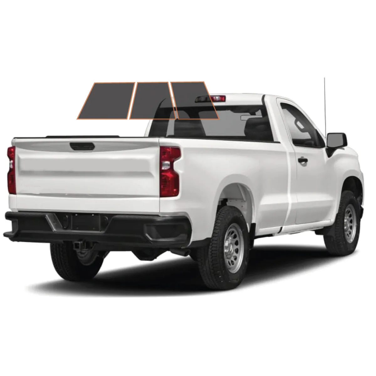 MotoShield Pro Premium Professional 2mil Precut Ceramic Window Tint Film for 2014-2018 Chevrolet Silverado 1500 Standard Cab — (3pc Rear Windshield 15%)   Lifetime Warranty