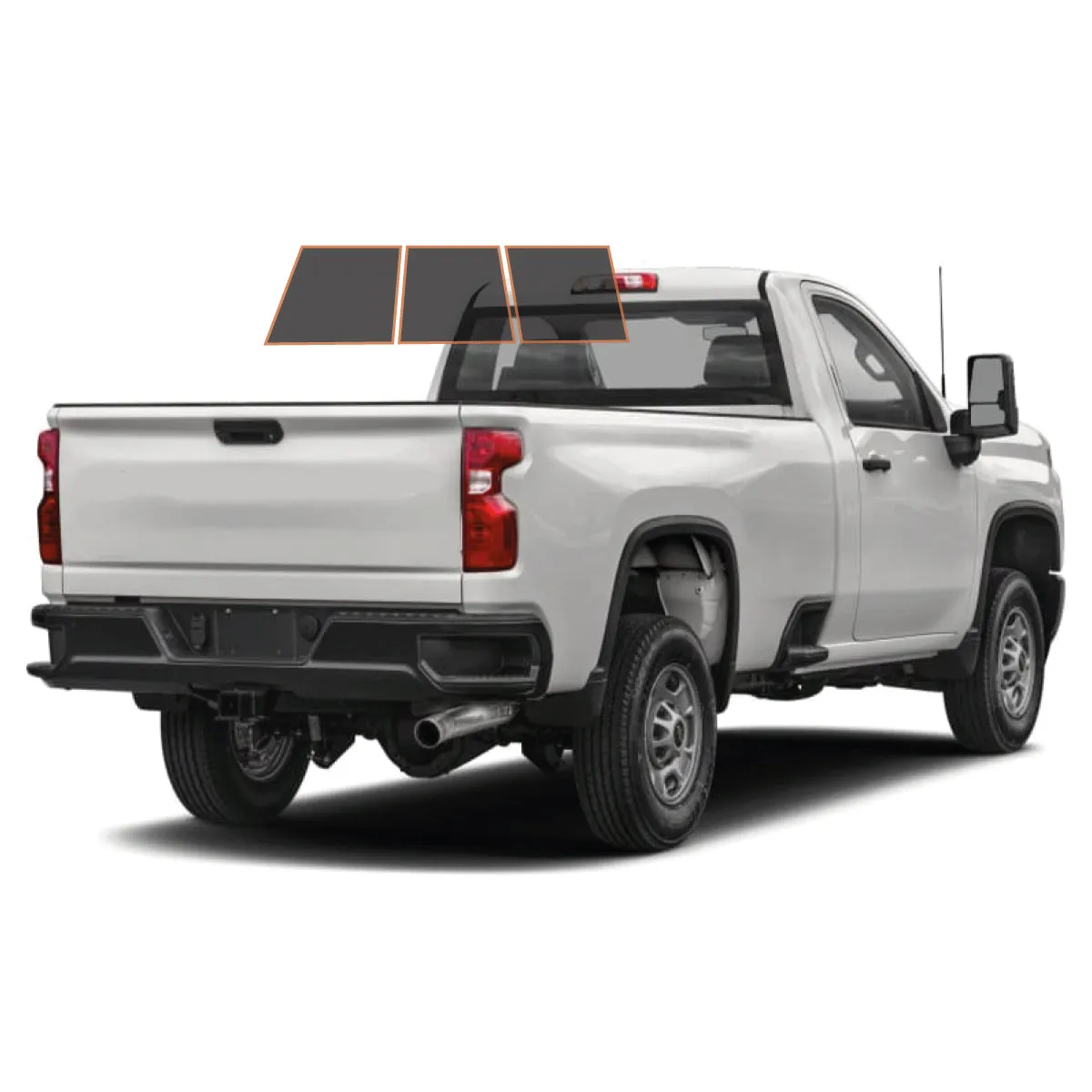 MotoShield Pro Premium Professional 2mil Precut Ceramic Window Tint Film for 2014-2019 Chevrolet Silverado 2500 Standard Cab — (3pc Rear Windshield 15%)   Lifetime Warranty