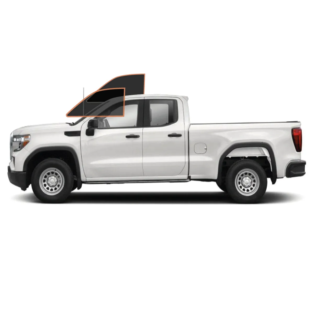 MotoShield Pro Premium Professional 2mil Precut Ceramic Window Tint Film for 2014-2019 GMC Sierra 1500 Double Cab — (Front Driver/Passenger 35%)   Lifetime Warranty