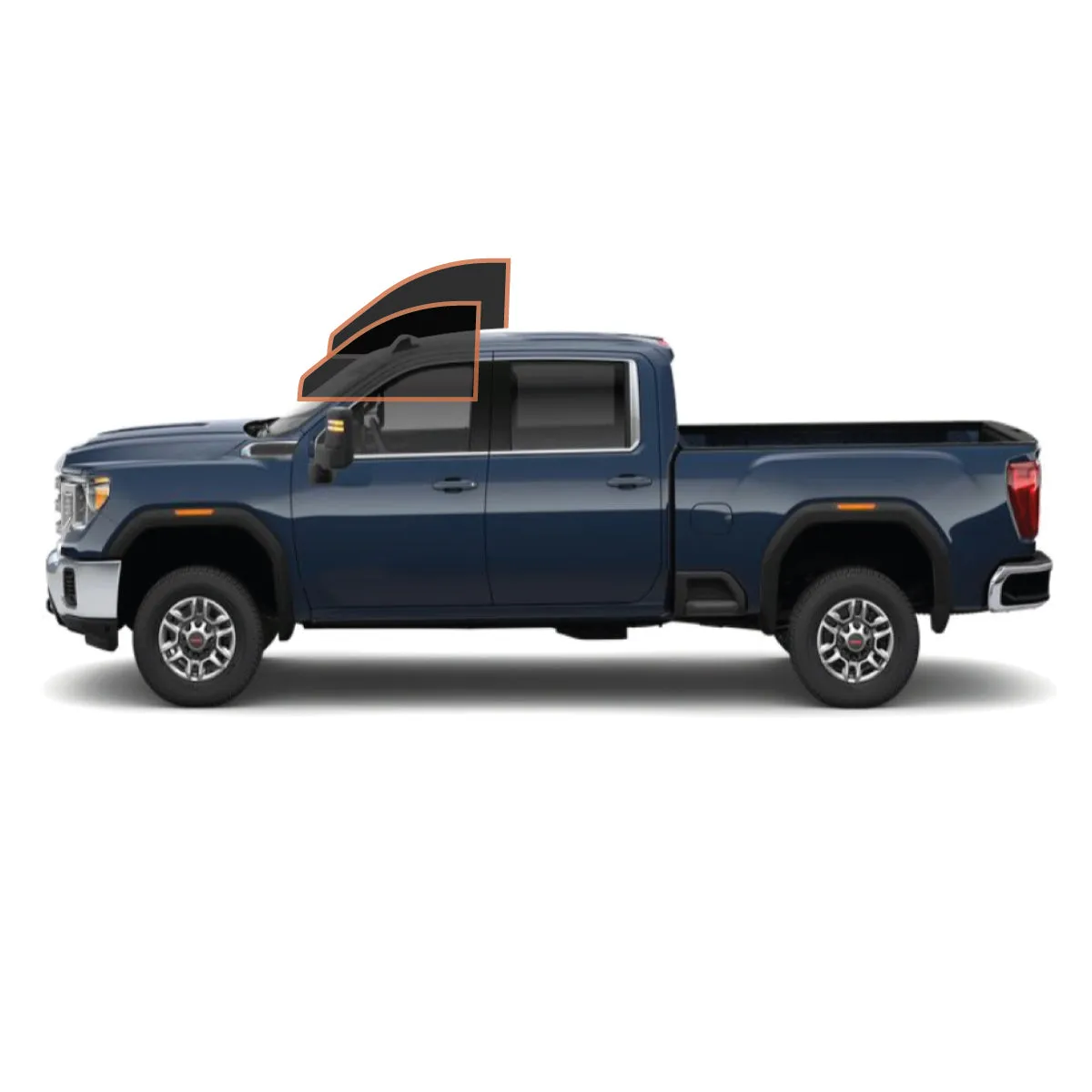 MotoShield Pro Premium Professional 2mil Precut Ceramic Window Tint Film for 2015-2019 GMC Sierra 2500 Crew Cab — (Front Driver/Passenger 15%)   Lifetime Warranty