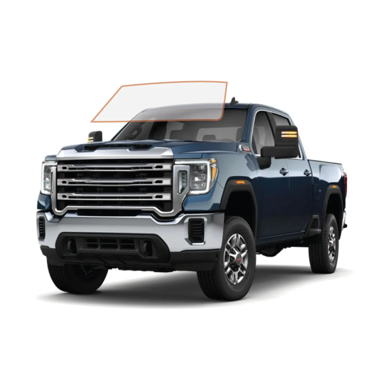 MotoShield Pro Premium Professional 2mil Precut Ceramic Window Tint Film for 2015-2019 GMC Sierra 2500 Crew Cab — (Front Windshield 75%)   Lifetime Warranty