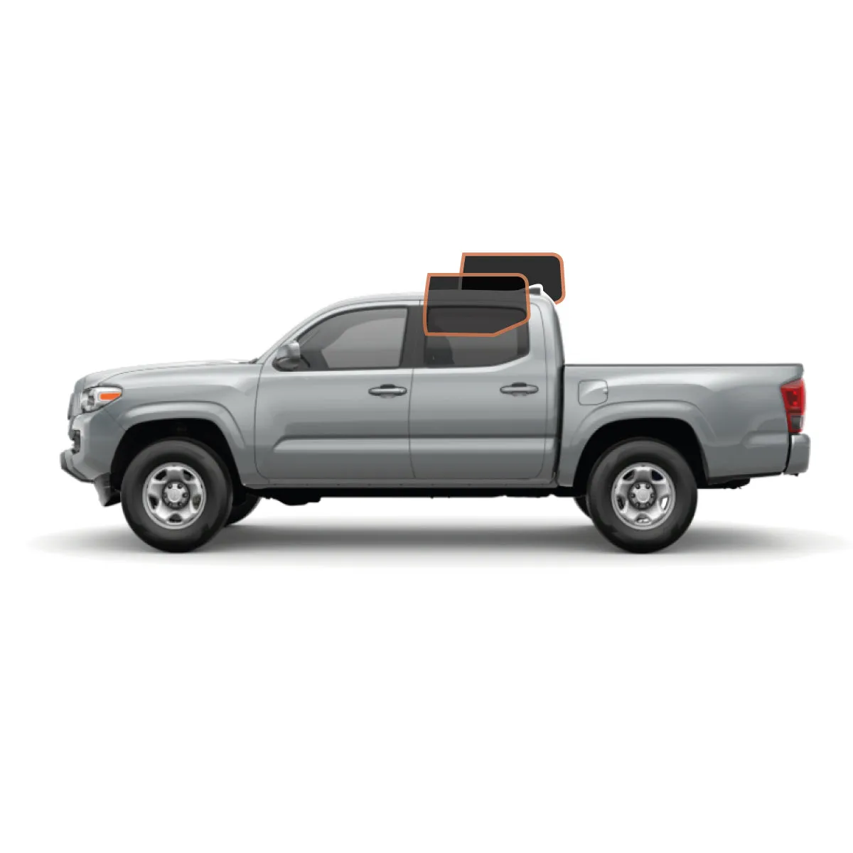 MotoShield Pro Premium Professional 2mil Precut Ceramic Window Tint Film for 2016-2021 Toyata Tacoma Crew Cab   — (Rear Driver/ Passenger 25%)   Lifetime Warranty
