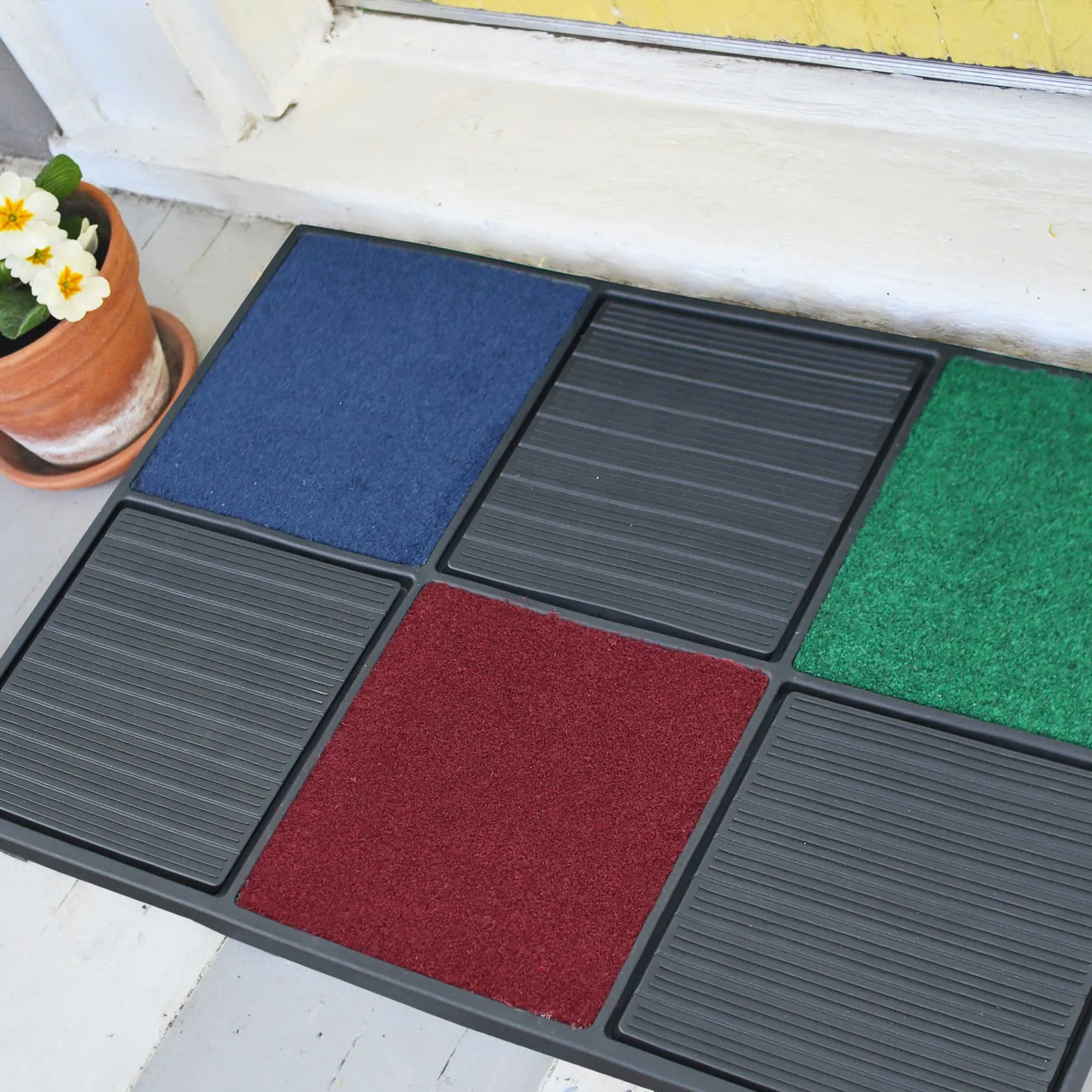 Multiple Color Rubber Utility Doormat - Black