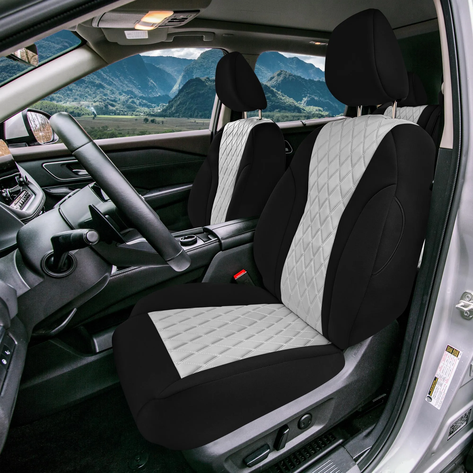 Nissan Rogue - 2021-2024 - Front Set Seat Covers - Gray Ultraflex Neoprene