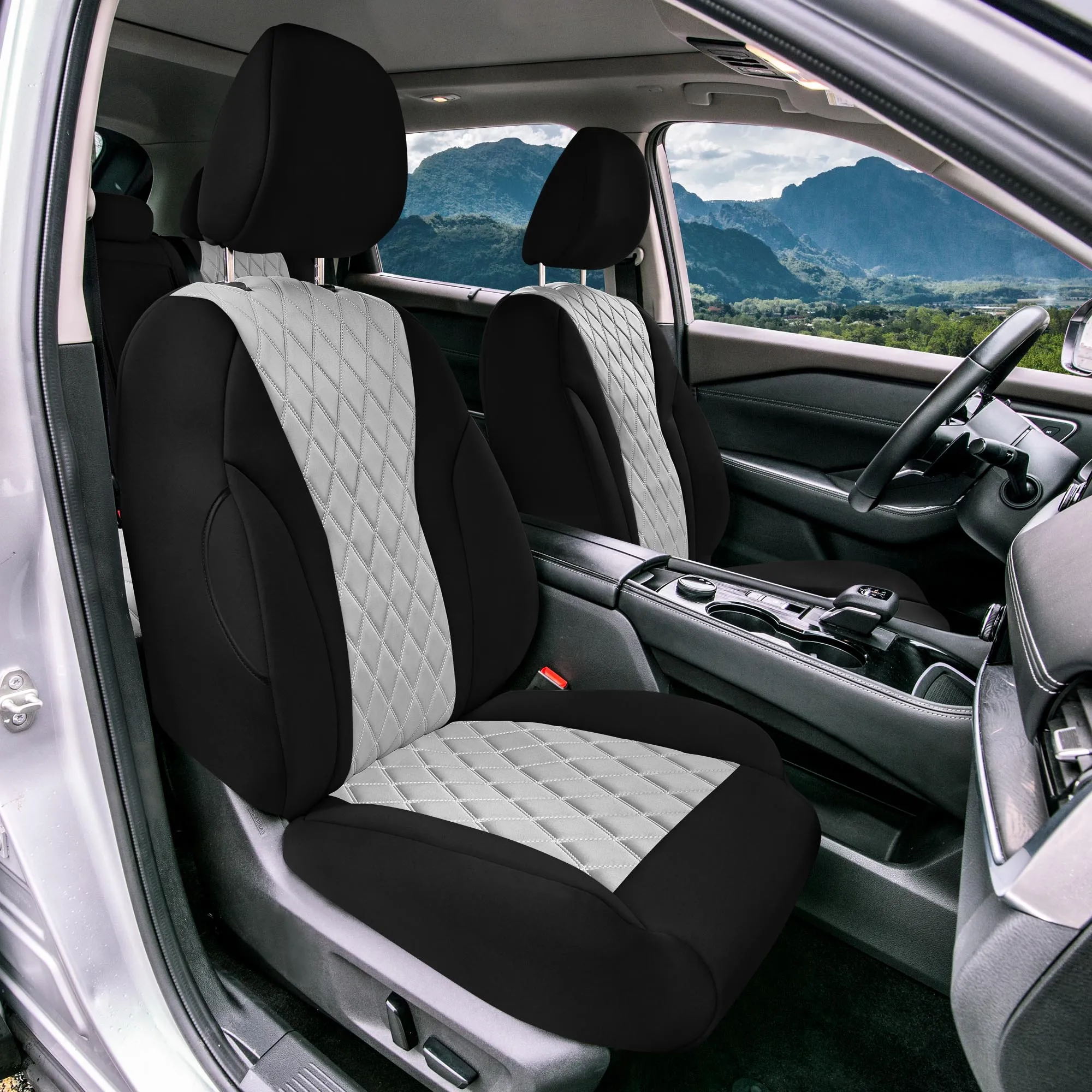 Nissan Rogue - 2021-2024 - Front Set Seat Covers - Gray Ultraflex Neoprene