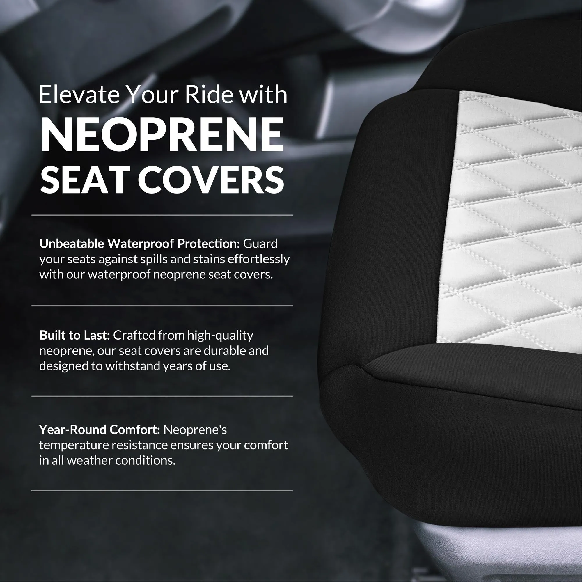 Nissan Rogue - 2021-2024 - Front Set Seat Covers - Gray Ultraflex Neoprene