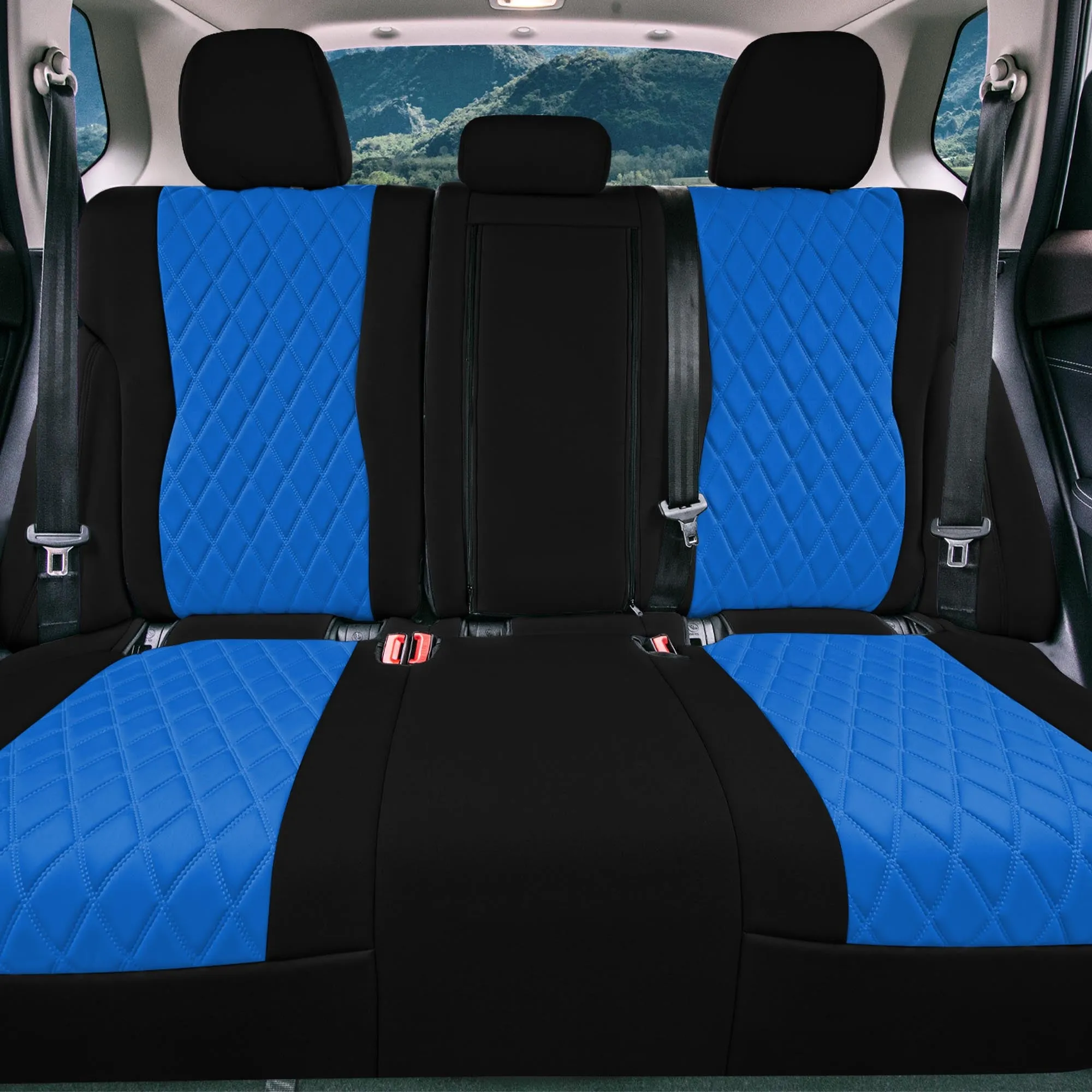 Nissan Rogue - 2021-2024 - Rear Set Seat Covers - Blue Ultraflex Neoprene