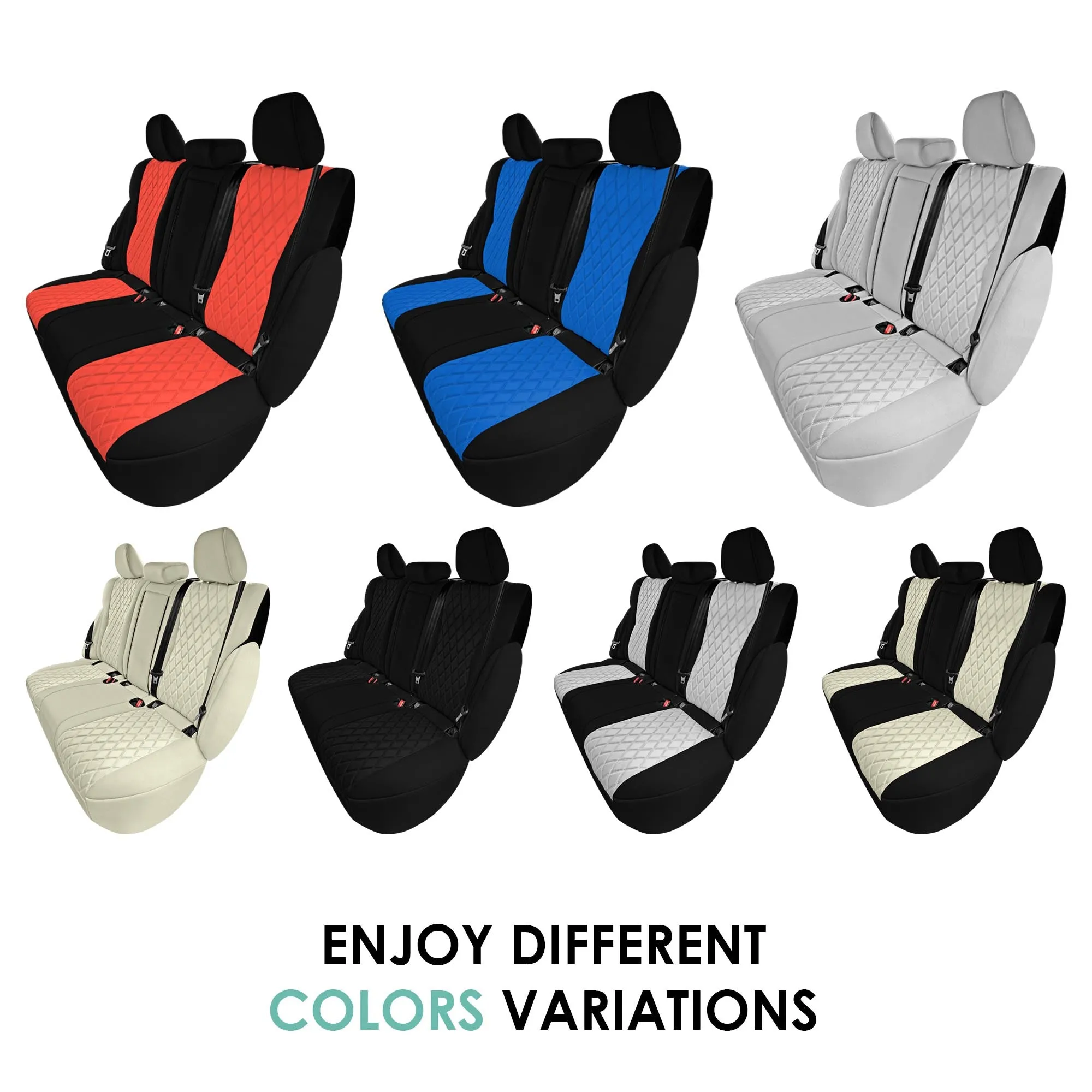 Nissan Rogue - 2021-2024 - Rear Set Seat Covers - Red Ultraflex Neoprene