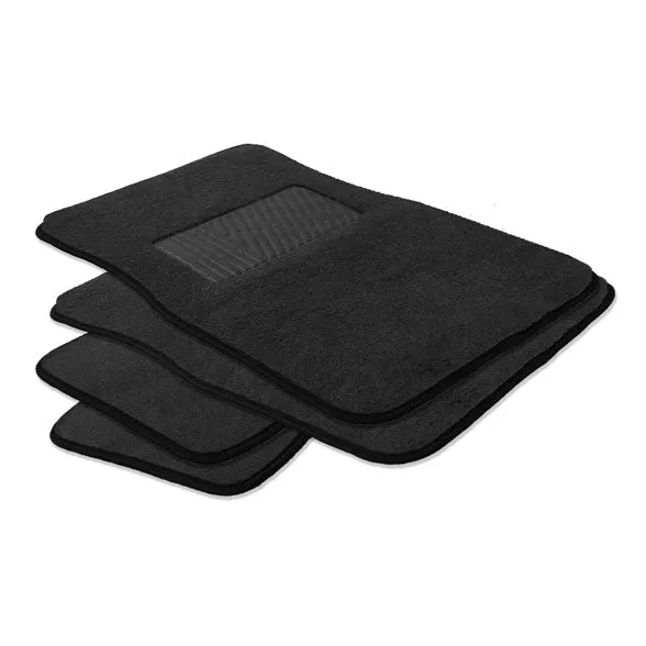 Non-Slip Carpet Floor Mats with Heel Pad - Full Set Black