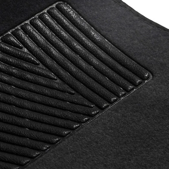 Non-Slip Carpet Floor Mats with Heel Pad - Full Set Black