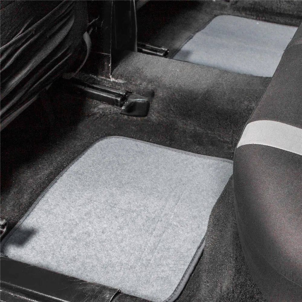Non-Slip Carpet Floor Mats with Heel Pad - Full Set Gray