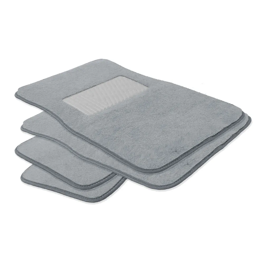 Non-Slip Carpet Floor Mats with Heel Pad - Full Set Gray