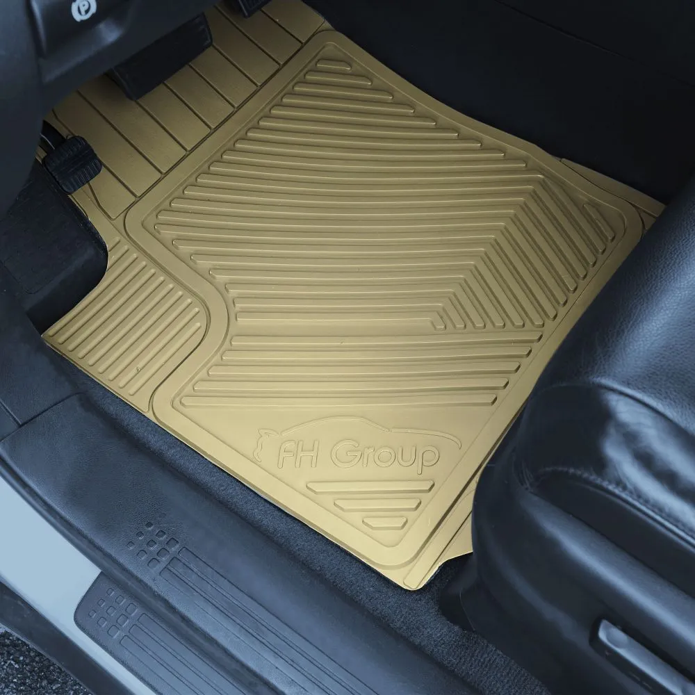 Oversized Full Coverage Protective ClimaProof Trimmable Non-Slip Rubber Floor Mats - Full Set Tan