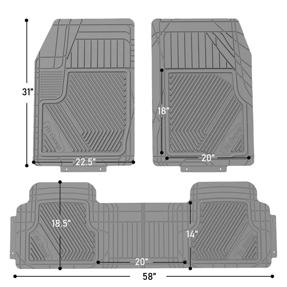 Oversized Full Coverage Protective ClimaProof Trimmable Non-Slip Rubber Floor Mats - Full Set Tan