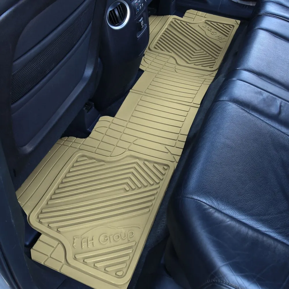 Oversized Full Coverage Protective ClimaProof Trimmable Non-Slip Rubber Floor Mats - Full Set Tan
