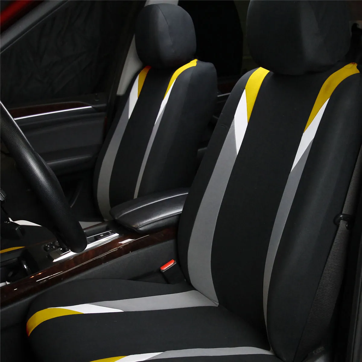Premium Modernistic Seat Covers - Full Set Yellow
