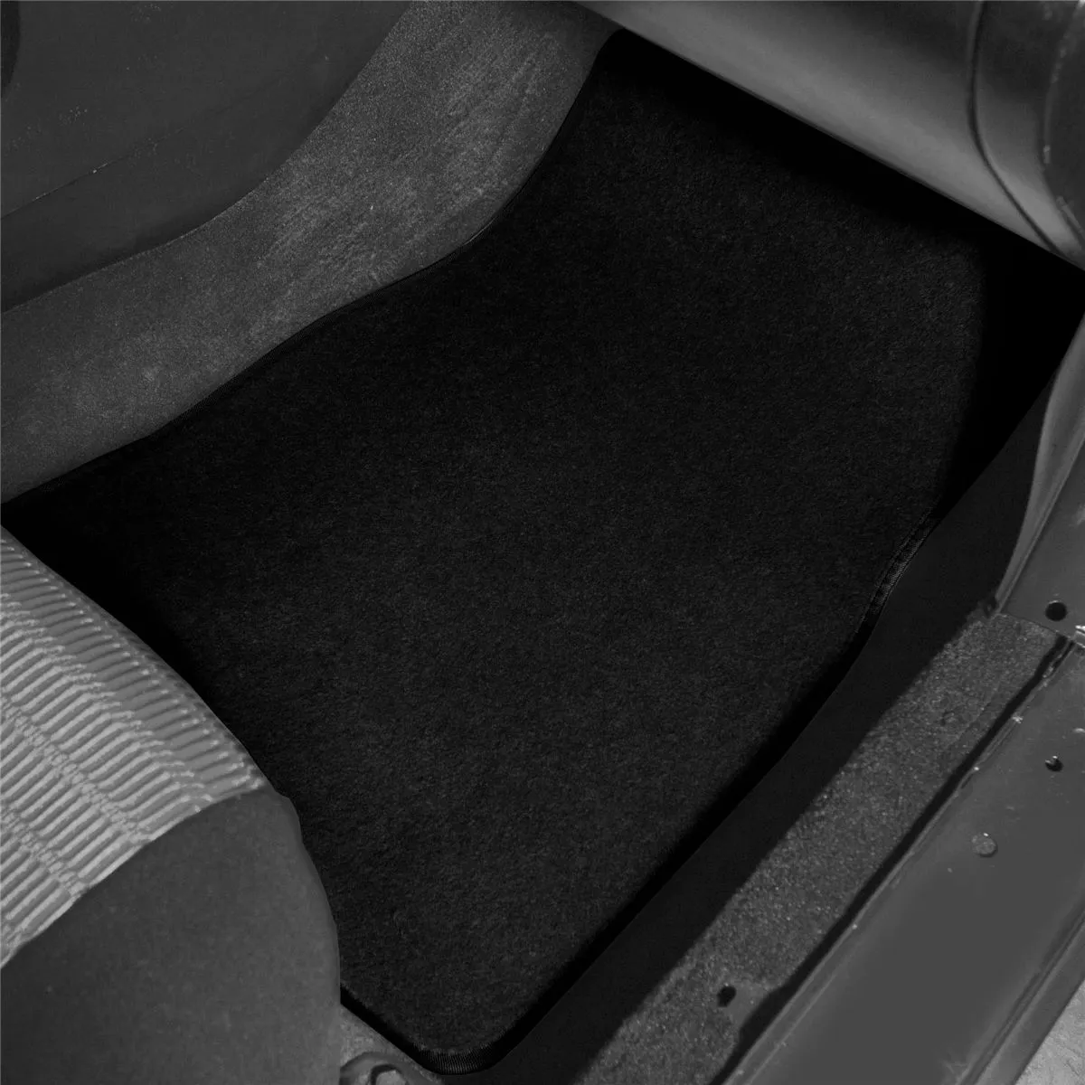 Premium Non-Slip Carpet Floor Mats with Heel Pad - Full Set Black