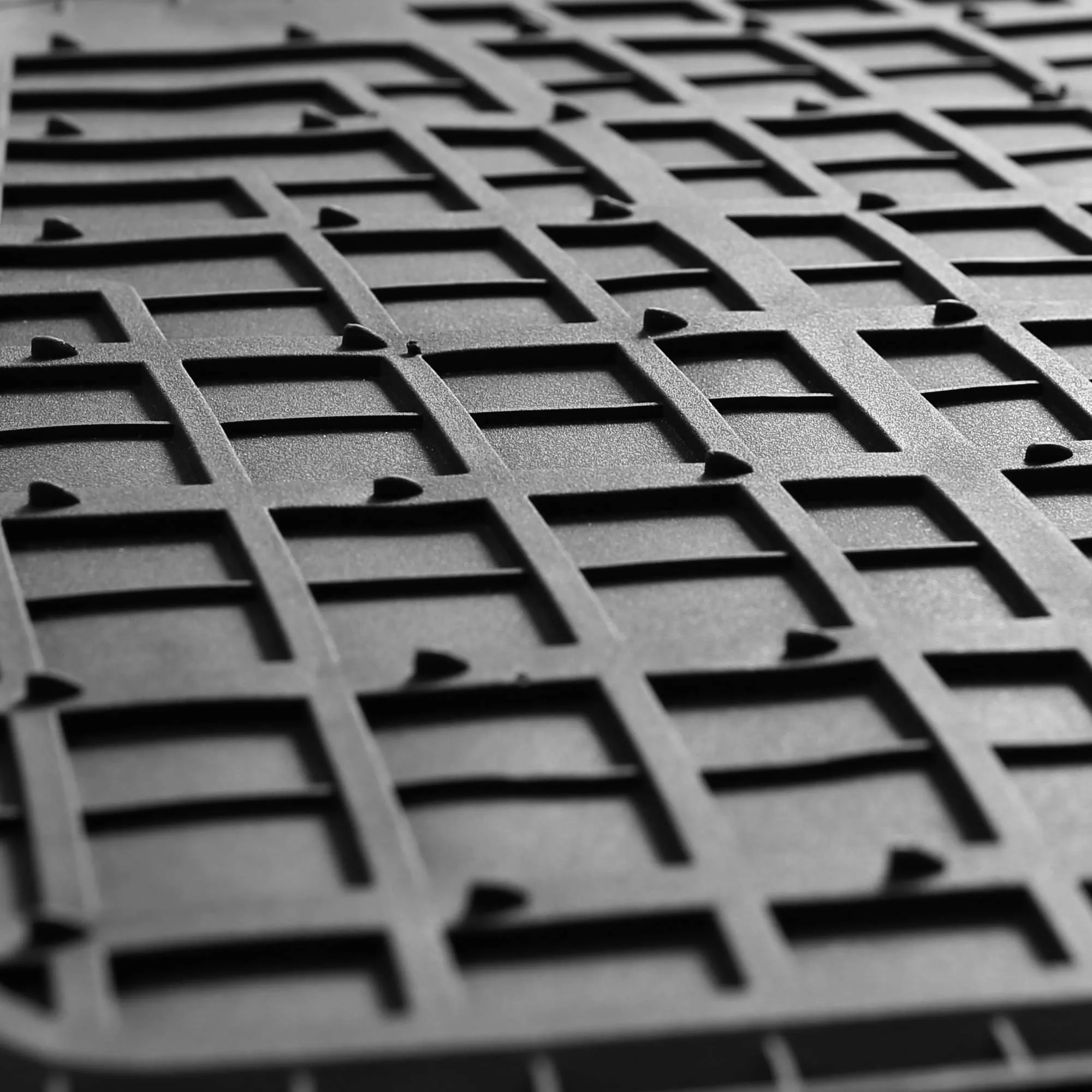 Premium Tall Channel Trimmable Non-Slip Rubber Floor Mats - Full Set Gray