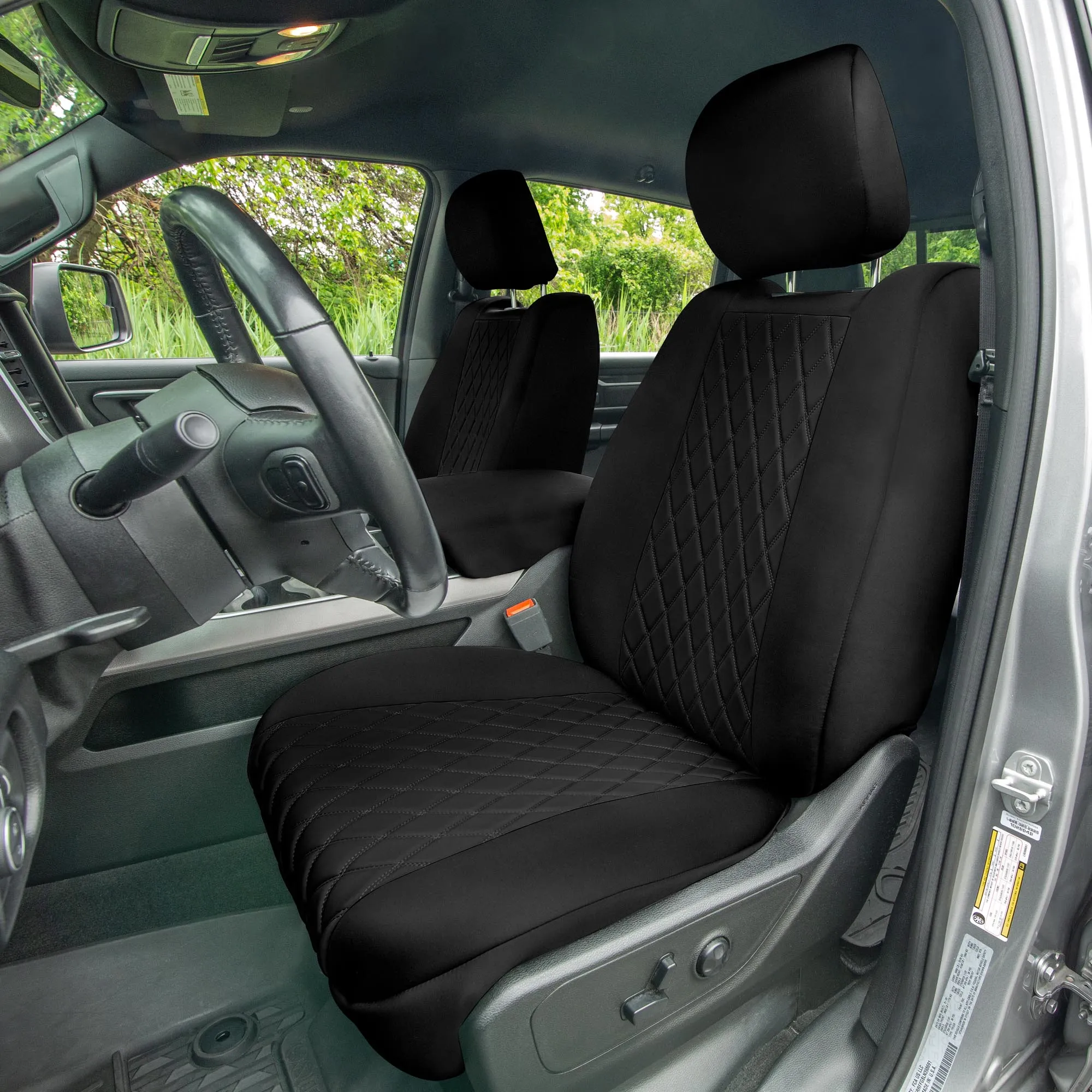 Ram 1500 2019-2024 - Front Set Seat Covers - Black Ultraflex Neoprene