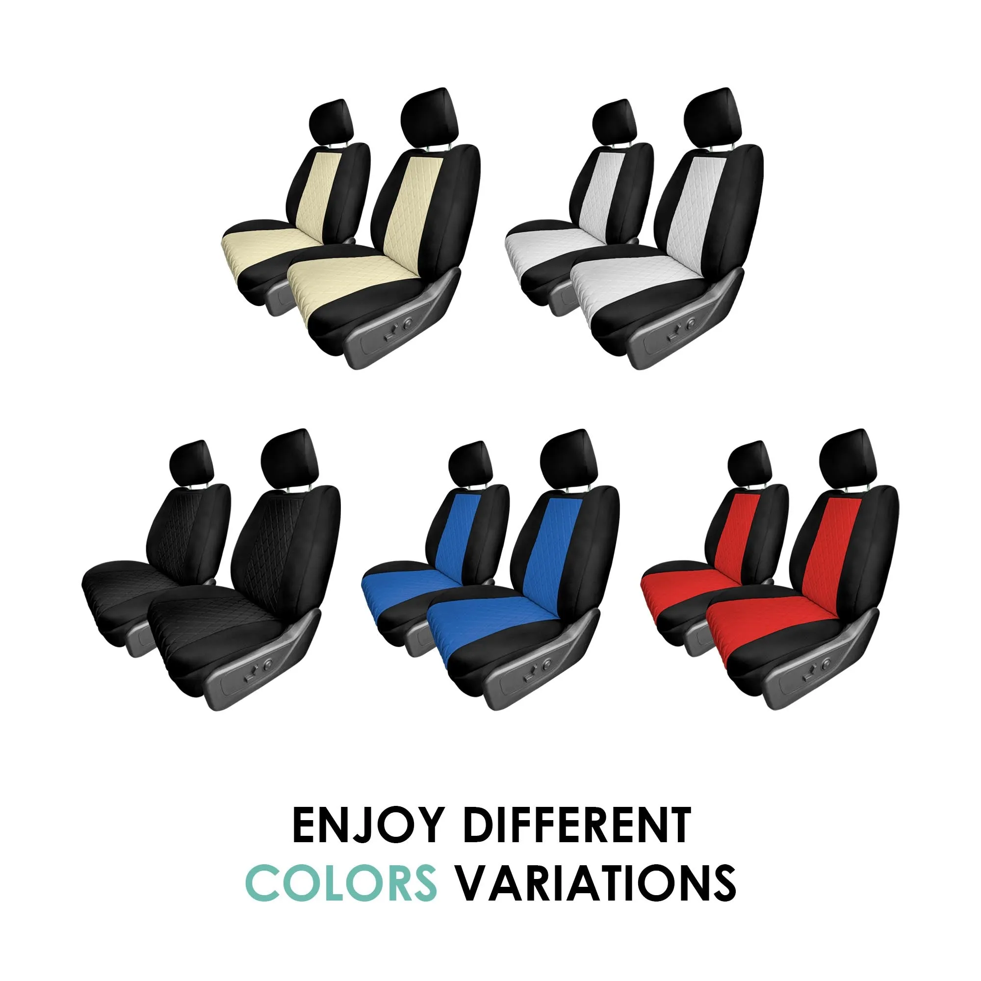 Ram 1500 2019-2024 - Front Set Seat Covers - Black Ultraflex Neoprene