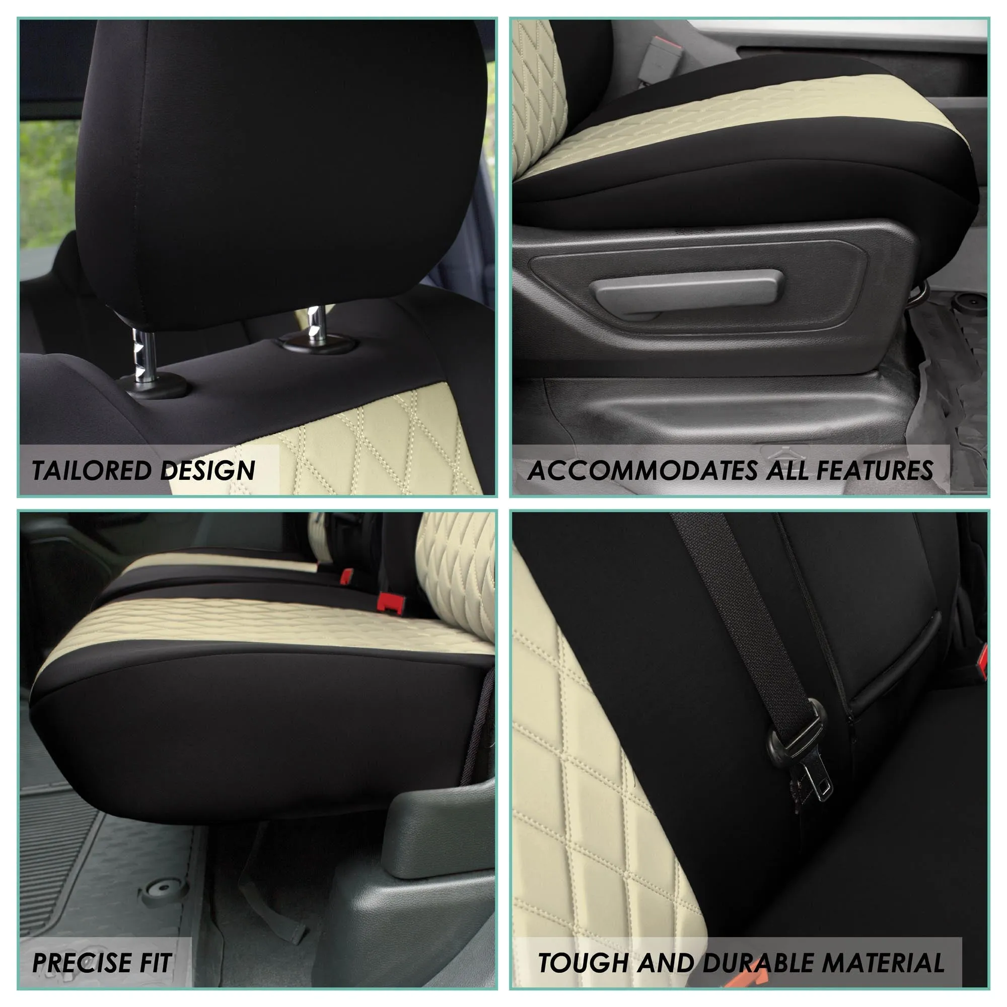 Ram 1500 2019-2024 - Full Set Seat Covers - Beige Ultraflex Neoprene