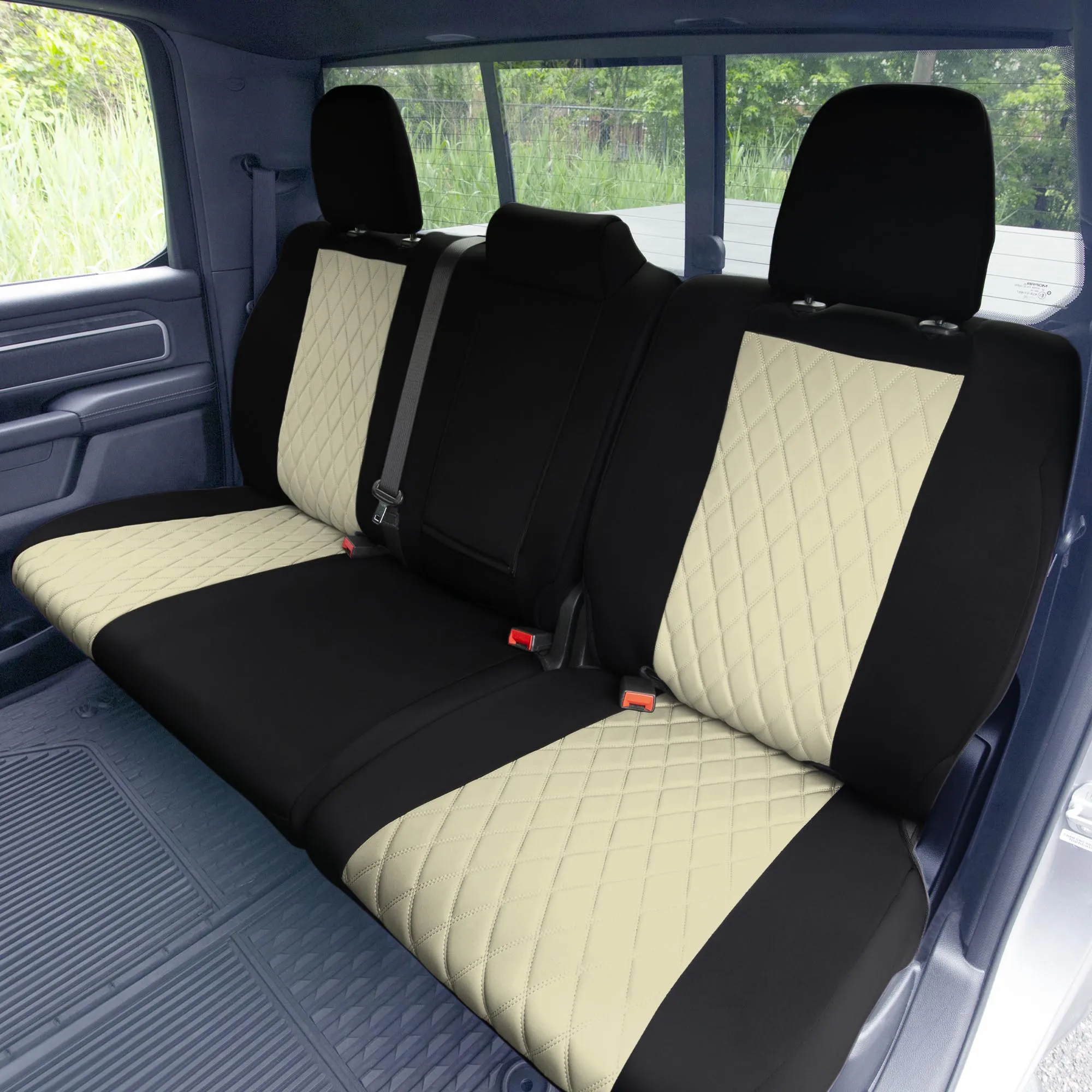 Ram 1500 2019-2024 - Rear Set Seat Covers - Beige Ultraflex Neoprene