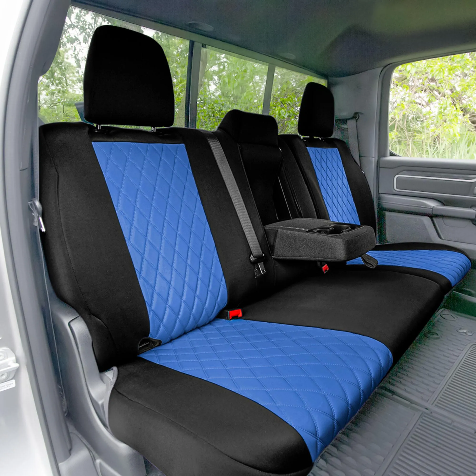 Ram 1500 2019-2024 - Rear Set Seat Covers - Blue Ultraflex Neoprene