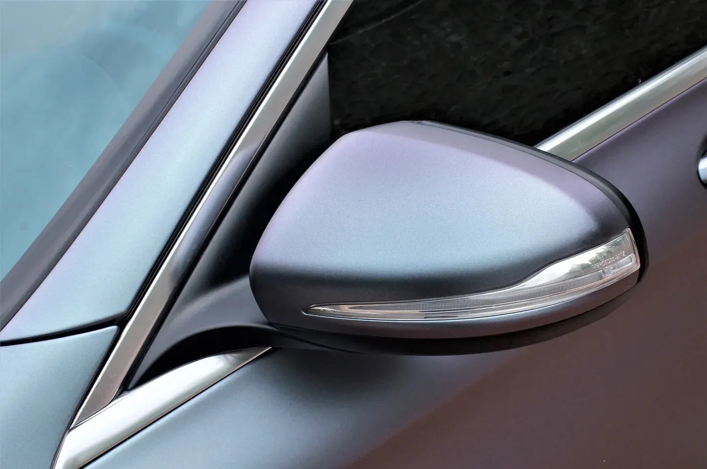 Satin Chrome Gunmetal Purple Vinyl Wrap