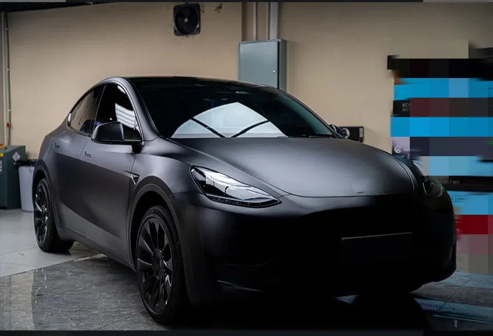 Satin Chrome Metal Black Vinyl Wrap