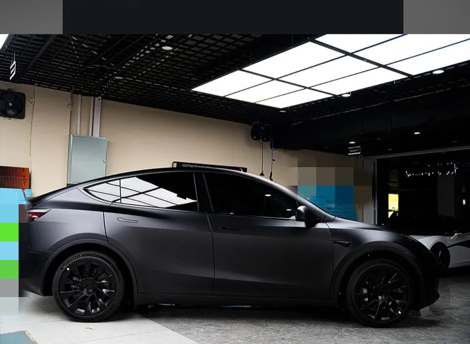 Satin Chrome Metal Black Vinyl Wrap