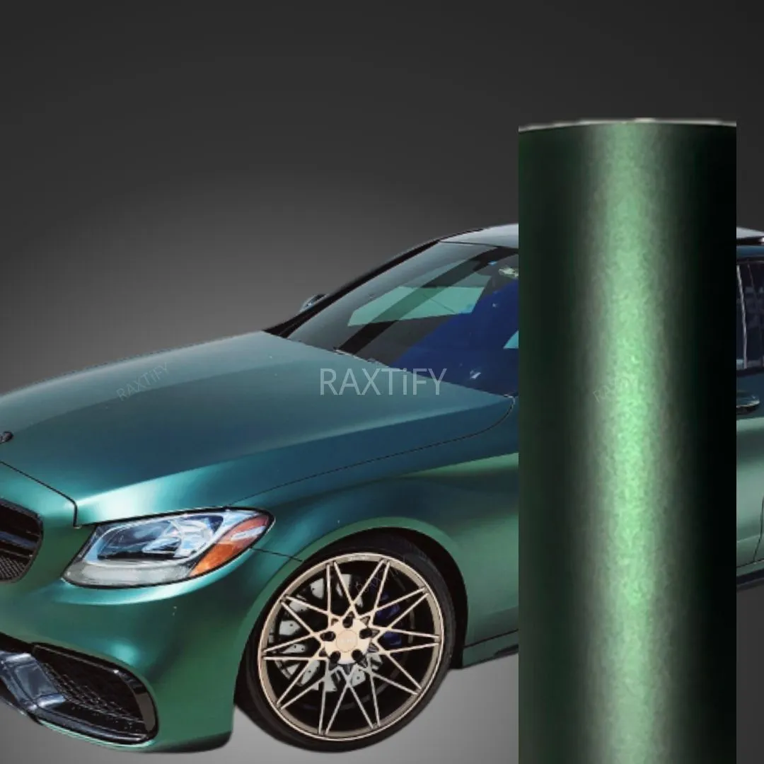 Satin Chrome Pine Green Vinyl Wrap