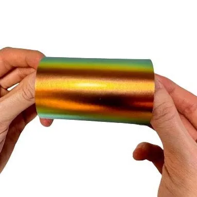 Satin Chrome Rainbow Green Vinyl Wrap