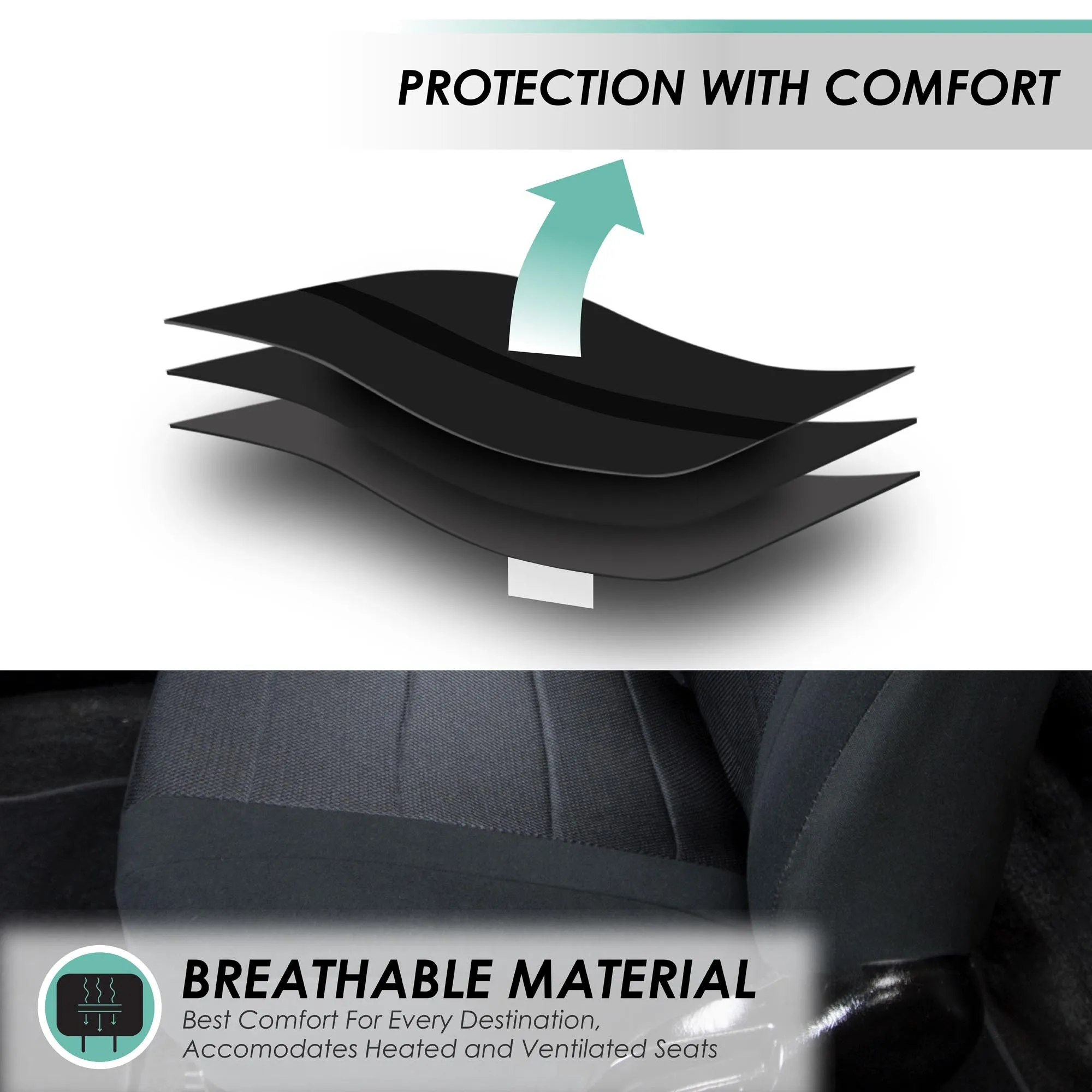 Sports Seat Covers - Full Set Black