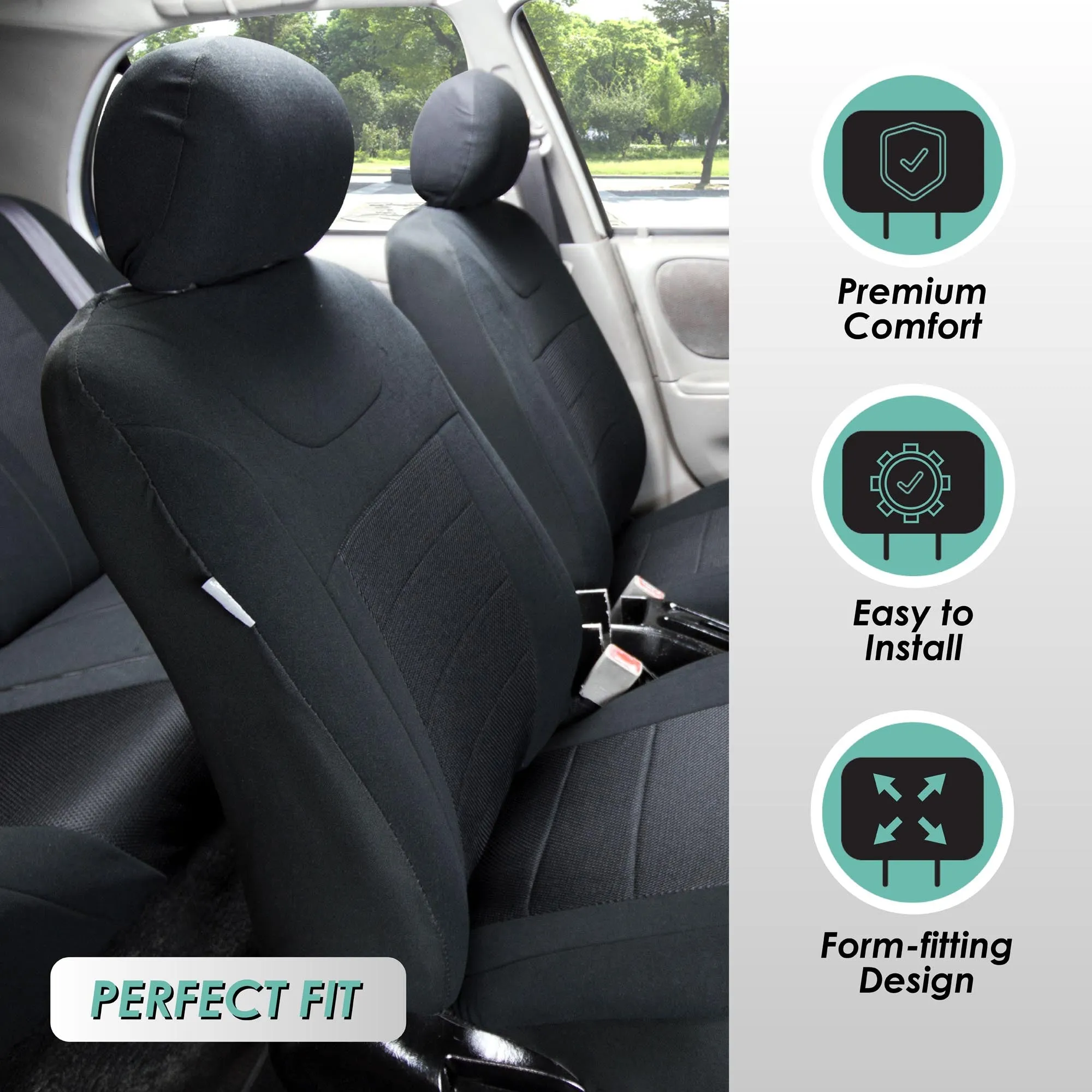 Sports Seat Covers - Full Set Black