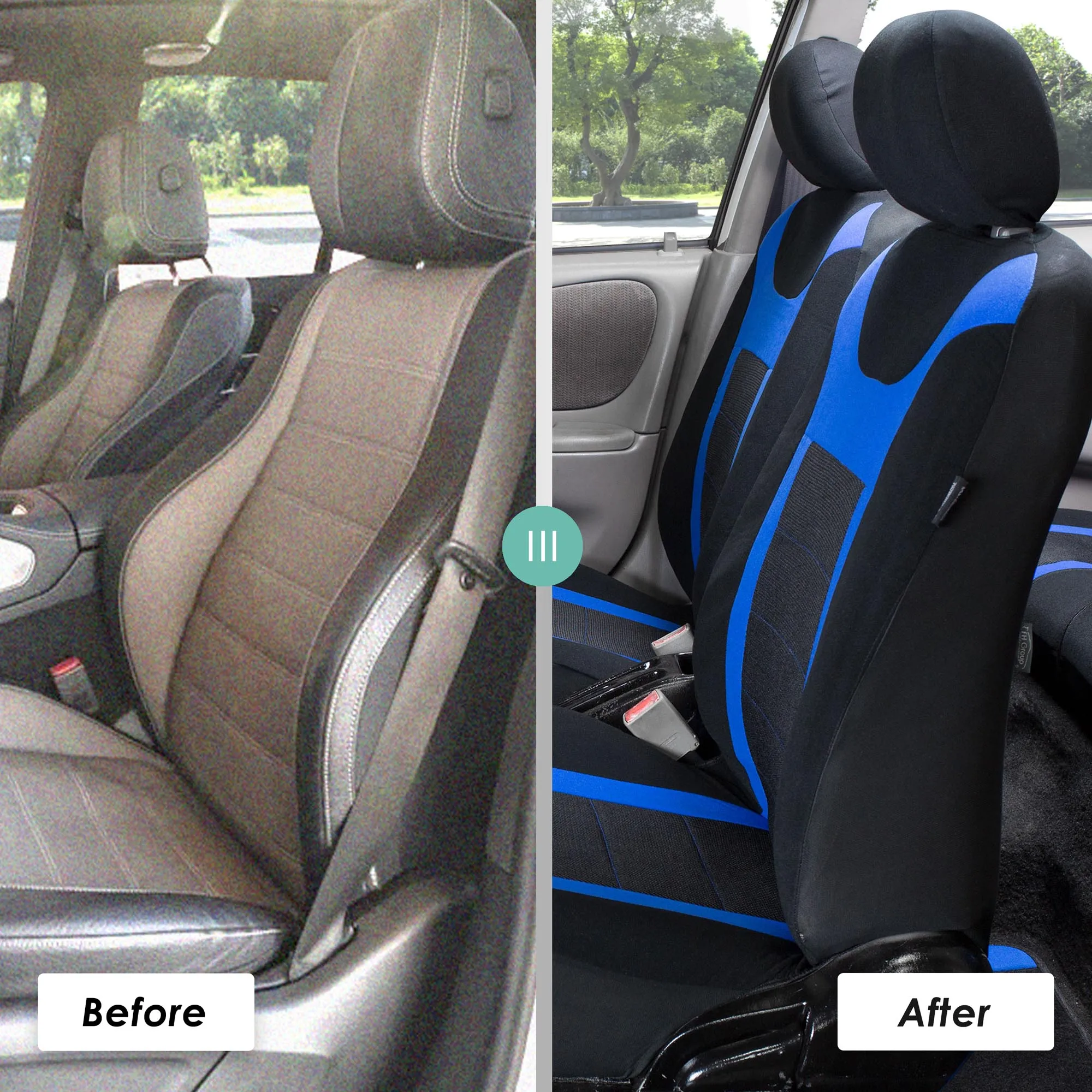 Sports Seat Covers - Full Set Blue