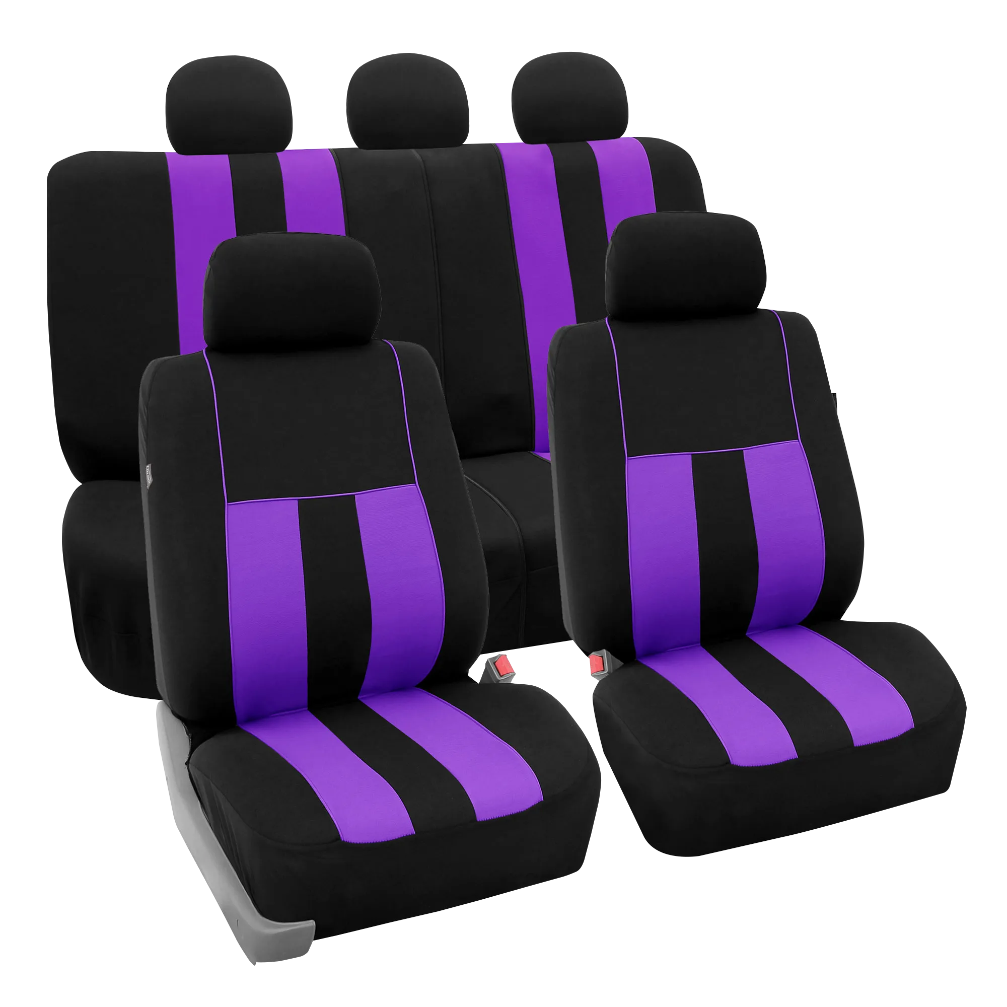 Striking Striped Seat Covers - Full Set Purple