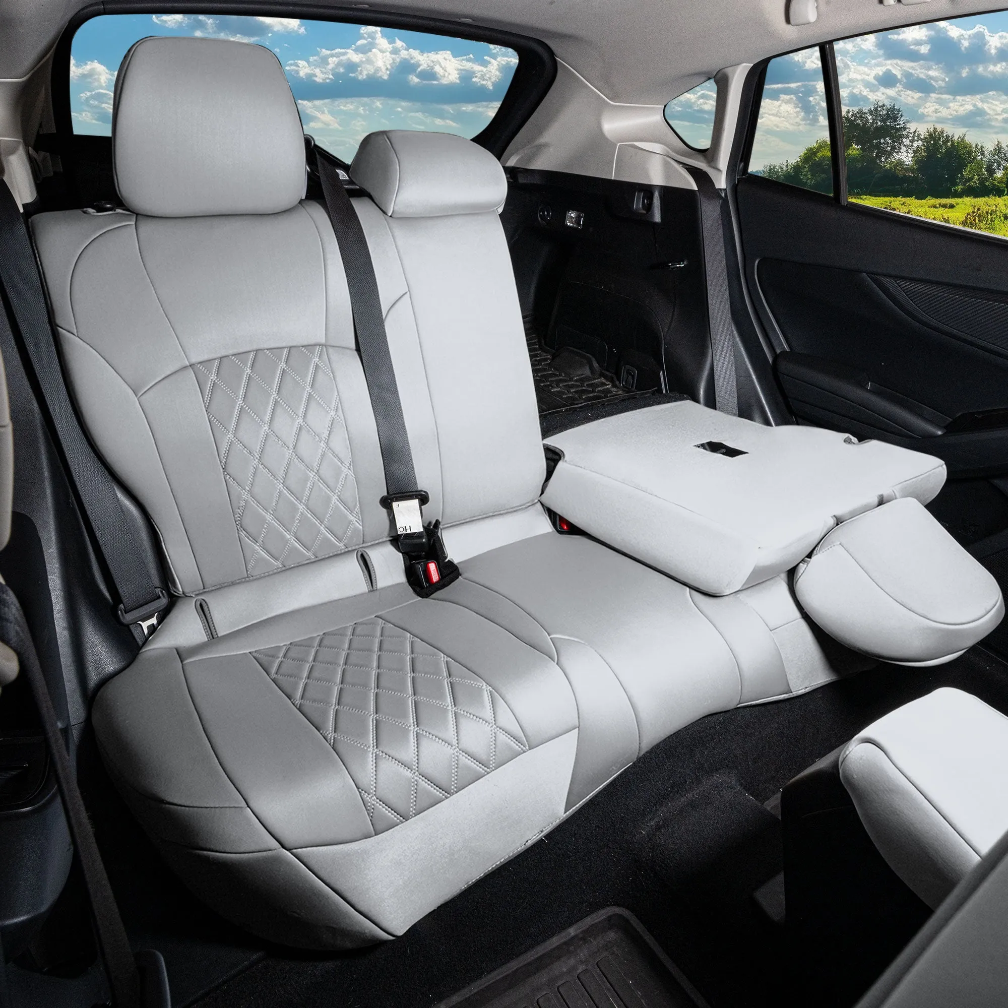 Subaru Crosstrek 2018-2023 - Rear Set Seat Covers - Solid Gray Ultraflex Neoprene