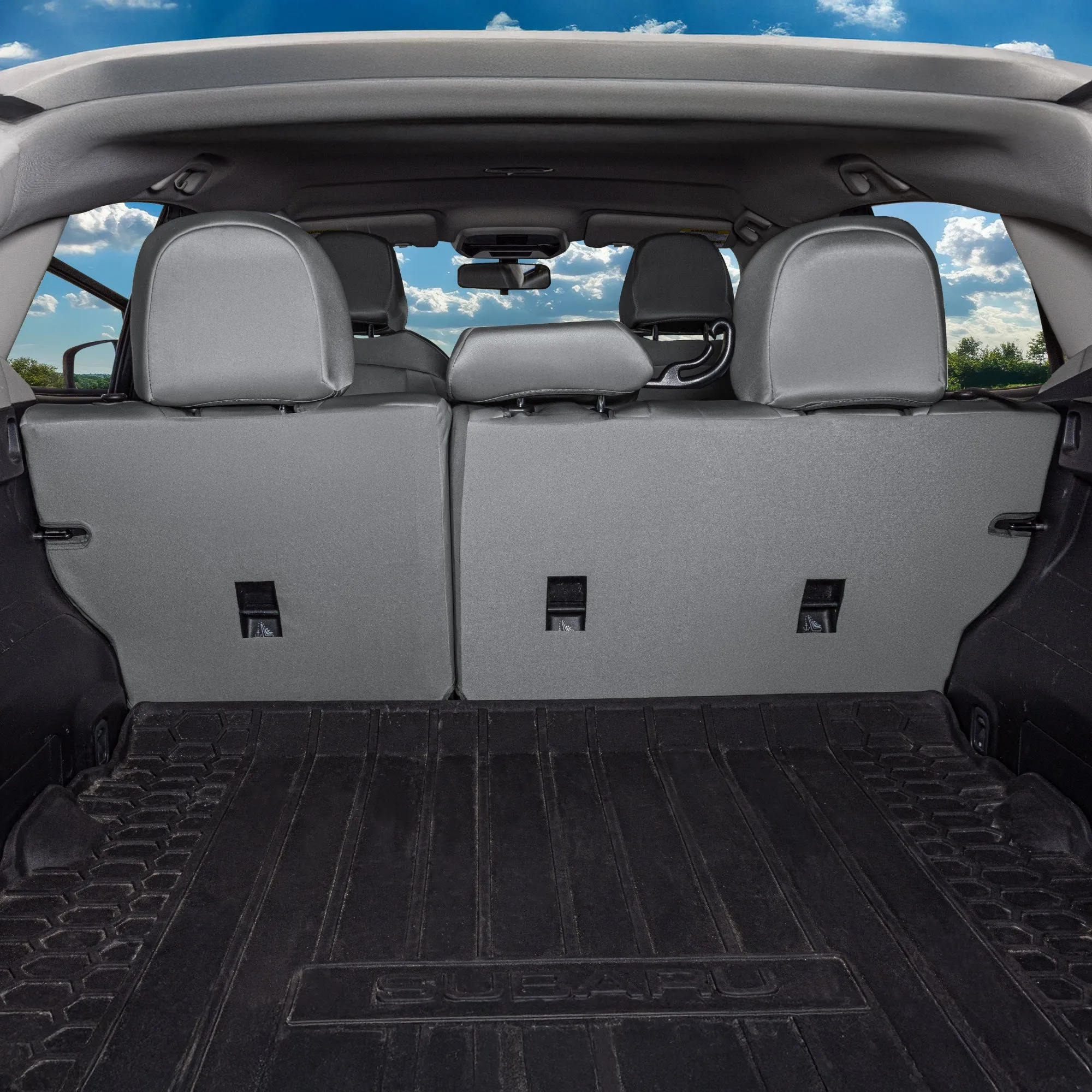 Subaru Crosstrek 2018-2023 - Rear Set Seat Covers - Solid Gray Ultraflex Neoprene