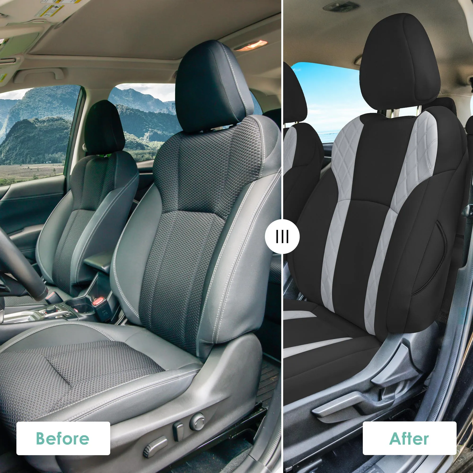 Subaru Forester 2019-2024 - Front Set Seat Covers - Gray Ultraflex Neoprene