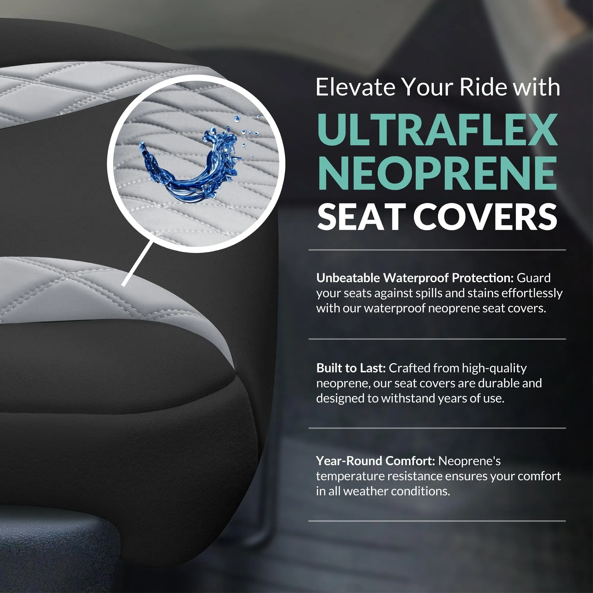 Subaru Forester 2019-2024 - Front Set Seat Covers - Gray Ultraflex Neoprene